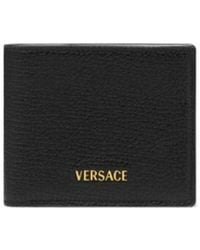 Versace - Logo-Lettering Bi-Fold Wallet - Lyst