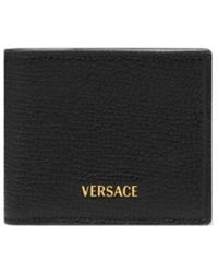 Versace - Logo-Lettering Bi-Fold Wallet - Lyst