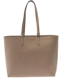 Fendi - Logo Embossed Top Handle Bag - Lyst