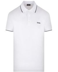 ZEGNA - Logo Embroidered Polo Shirt - Lyst