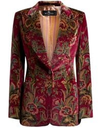 Etro - Floral Print Velvet Jacket - Lyst