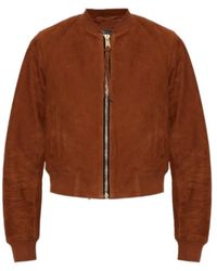 AllSaints - Orten Suede Bomber Jacket - Lyst
