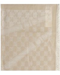 Max Mara - Monogram-Pattern Fringed Scarf - Lyst