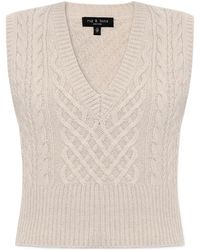 Rag & Bone - Cable-Knit V-Neck Vest - Lyst