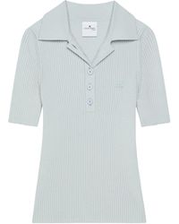 Courreges - Ribbed Short-Sleeve Polo Top - Lyst