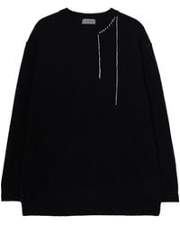 Yohji Yamamoto - Contrast Stitch Knitted Jumper - Lyst