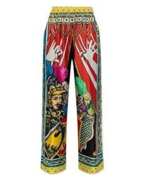 Dolce & Gabbana - Carretto Printed Wide Leg Pajama Pants - Lyst