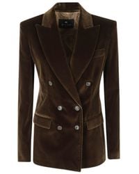 Etro - Double-Breasted Velvet Blazer - Lyst