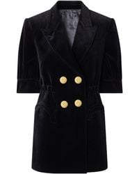 Blazé Milano - Anyway Embellished Cotton-Velvet Mini Dress - Lyst