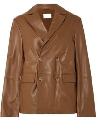 Loulou de Saison - Net Sustain Davao Double-Breasted Leather Blazer - Lyst