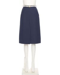 Valentino - Belted Front Slit Skirt - Lyst