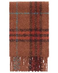 Burberry - Check Fringed Boucl Scarf - Lyst