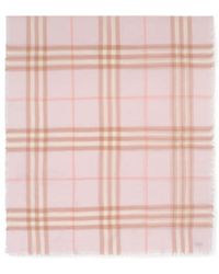 Burberry - Wide Check Fringed-Edge Scarf - Lyst