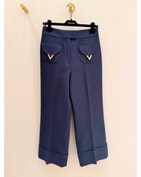 Valentino - Crepe Couture Trousers - Lyst