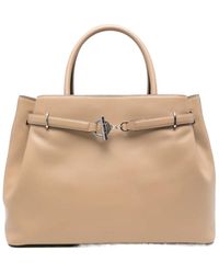 Ralph Lauren - Logo-Plaque Leather Tote Bag - Lyst