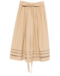 Ermanno Scervino - Camel Cotton Midi Skirt - Lyst