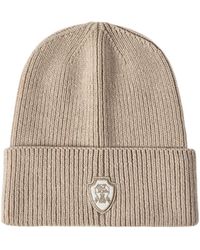 Brunello Cucinelli - Cashmere English Rib-Knit Beanie With Patch-Logo - Lyst