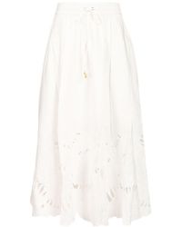 Zimmermann - Mahon Cut-Out Detailed Midi Skirt - Lyst