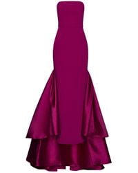 Solace London - Crepe And Satin-Twill Gown - Lyst