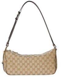 Gucci - Half Horsebit Gg-Supreme Shoulder Bag - Lyst