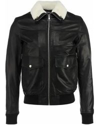 Just Cavalli - Long-Sleeved Leather Jacket - Lyst