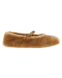 Prada - Shearling Ballerinas - Lyst