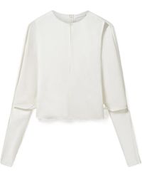 Stella McCartney - Cape-Sleeve Cut-Out Satin Top - Lyst