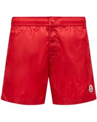 Moncler - Logo Patch Stripe Detailed Swim Shorts - Lyst