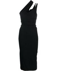 Mugler - Asymmetric Midi Dress - Lyst