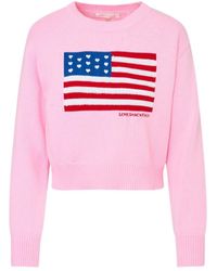 LoveShackFancy - Blushing Flag-Knit Sweater - Lyst