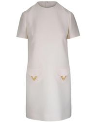 Valentino - Round-Neck Short-Sleeved Dress - Lyst