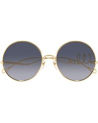 Chloé - Chloé Eyewear Round Frame Sunglasses - Lyst