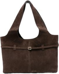 MANU Atelier - Buckle-Detail Suede Tote Bag - Lyst