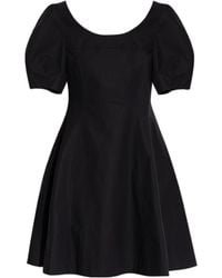 Theory - City Poplin Puff Sleeved Mini Dress - Lyst