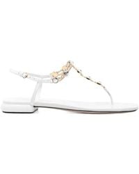 Miu Miu - Rhinestone-Embellished Thong Sandals - Lyst