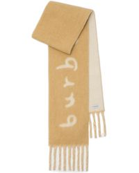 Burberry - Logo Jacquard Fringed Scarf - Lyst