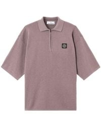 Stone Island - Logo Patch Zip-Detailed Polo Shirt - Lyst
