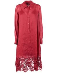 Max Mara - Studio Mstmela Lace Detailed Midi Shirt Dress - Lyst