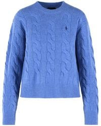 Polo Ralph Lauren - Logo Embroidered Cable-Knitted Jumper - Lyst
