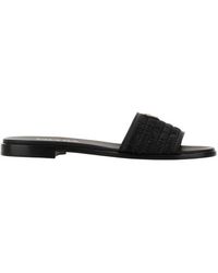 Prada - Logo Detailed Slip-On Sandals - Lyst
