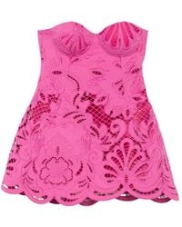 GIUSEPPE DI MORABITO - Cut-Out Floral-Embroidered Mini Dress - Lyst