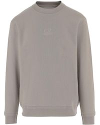 C.P. Company - Logo Embroidered Crewneck Sweatshirt - Lyst