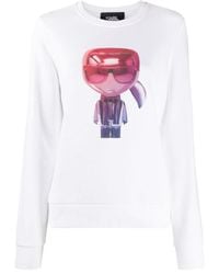 KARL LAGERFELD - Long-Sleeved Sweater With Logo Printing Pattern - Lyst