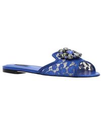 Dolce & Gabbana - Bianca Lace Detailed Sandals - Lyst
