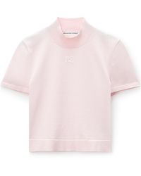 Alexander Wang - T By Logo Short Sleeved Mockneck Top - Lyst