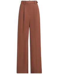 Brunello Cucinelli - Viscose And Linen Fluid Twill Wide Trousers With Monili - Lyst