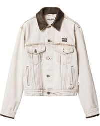 Miu Miu - Button-Up Denim Jacket - Lyst
