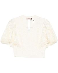 Twinset - Lace Flared-Sleeves Blouse - Lyst