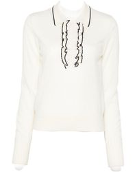 forte_forte - Ruffled-Trim Polo Top - Lyst