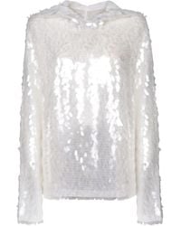 Norma Kamali - Sequined Long-Sleeve Top - Lyst